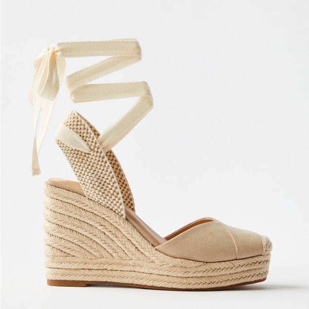 LOFT Cream Espadrille Wedges
